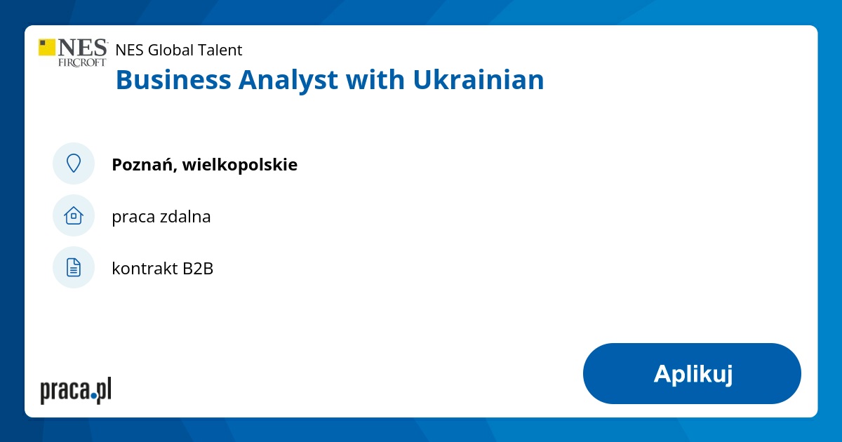 Business Analyst with Ukrainian