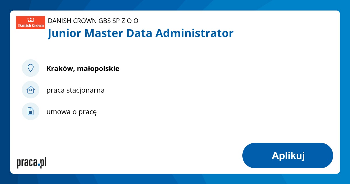 Junior Master Data Administrator