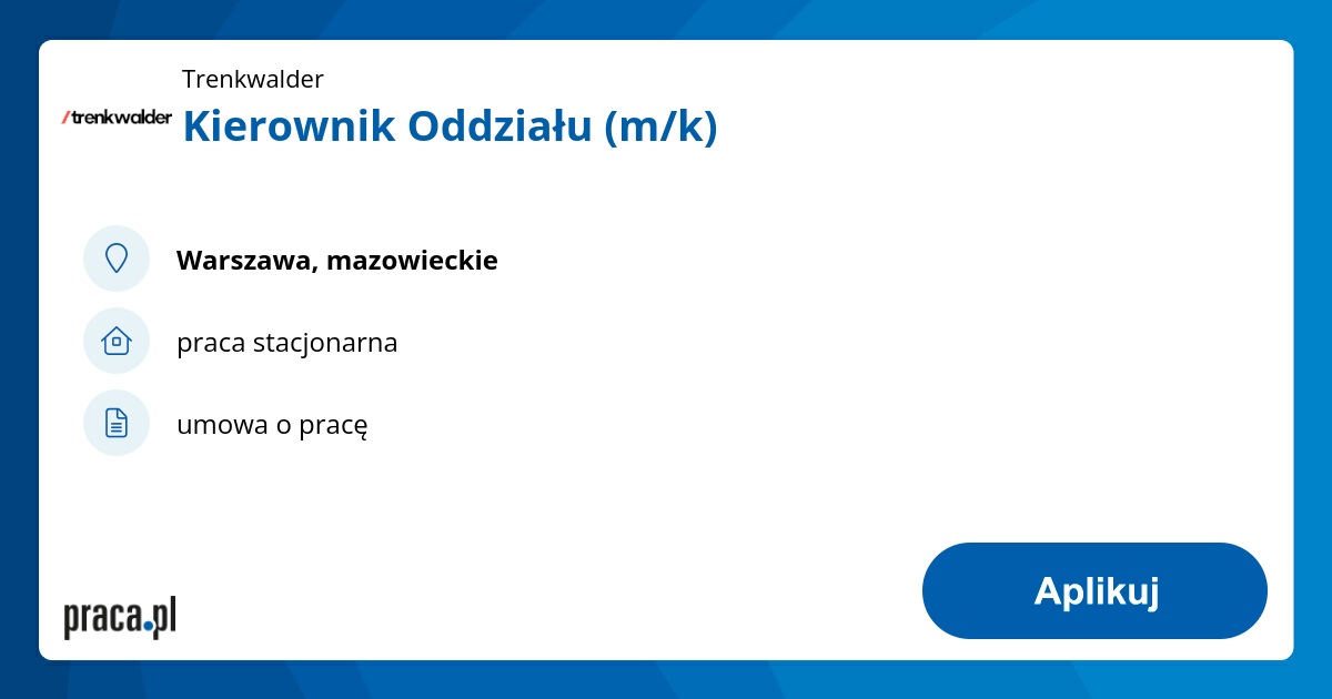 Kierownik Oddziału (m/k)