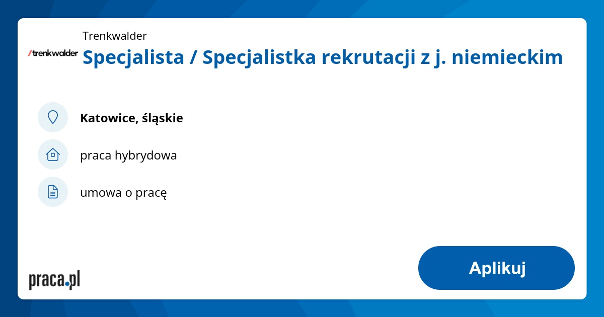 Specjalista / Specjalistka rekrutacji z j. niemieckim