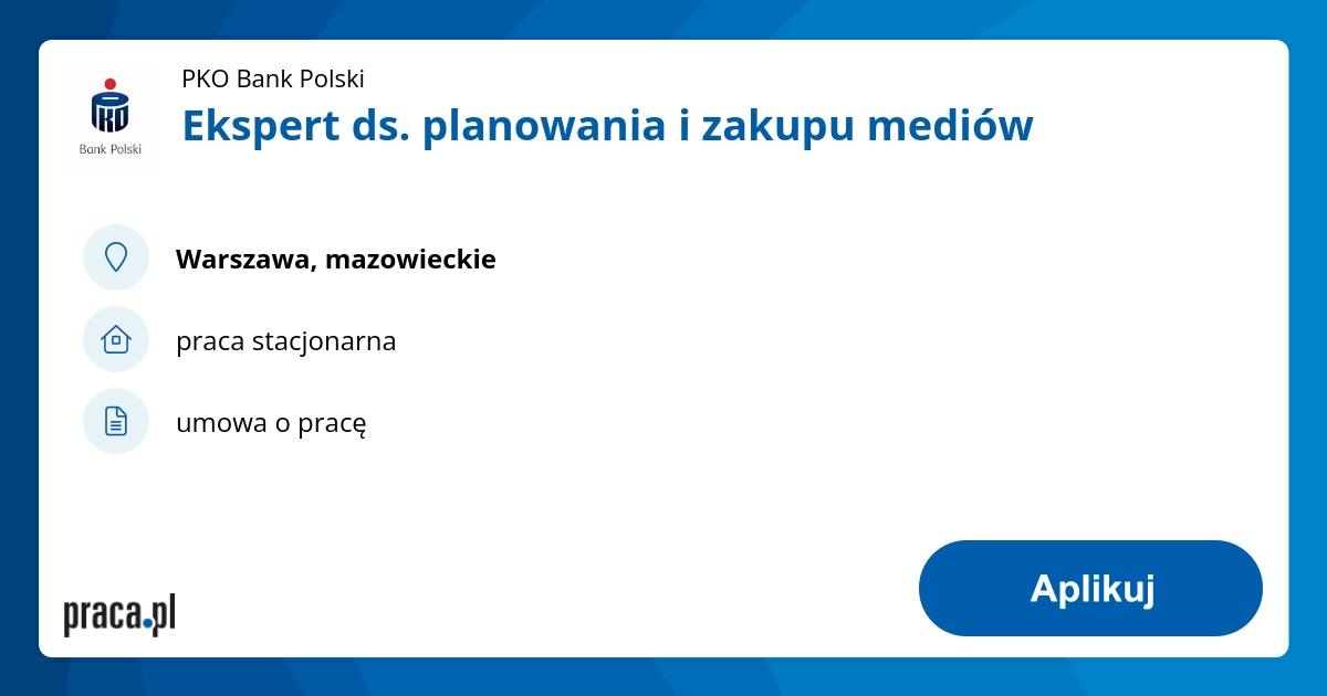 Ekspert ds. planowania i zakupu mediów