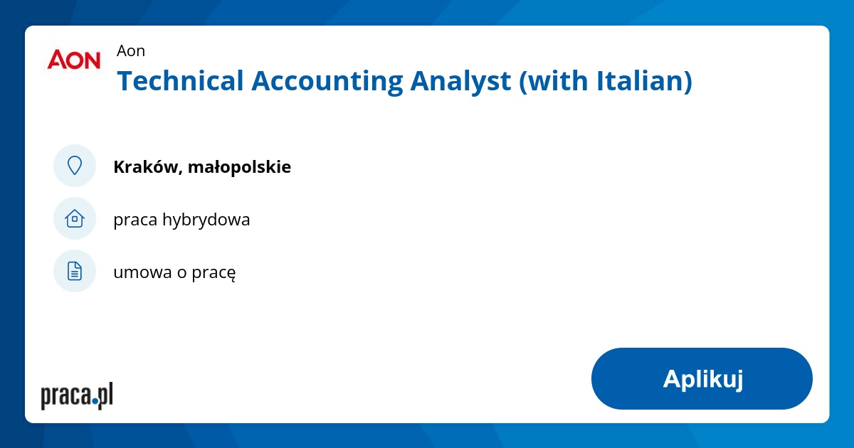 Technical Accounting Analyst (with Italian)