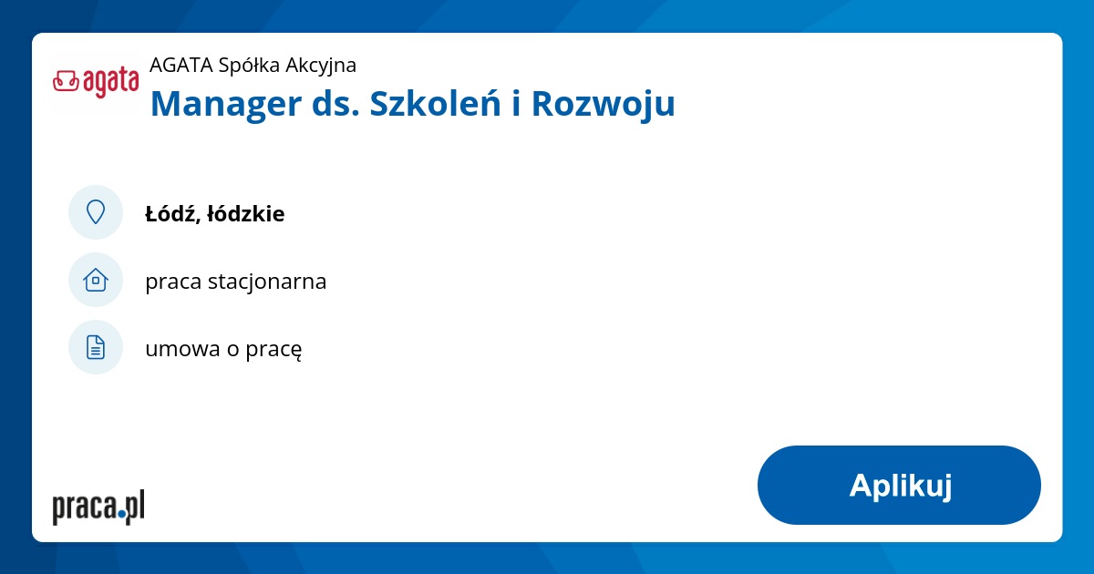 Manager ds. Szkoleń i Rozwoju