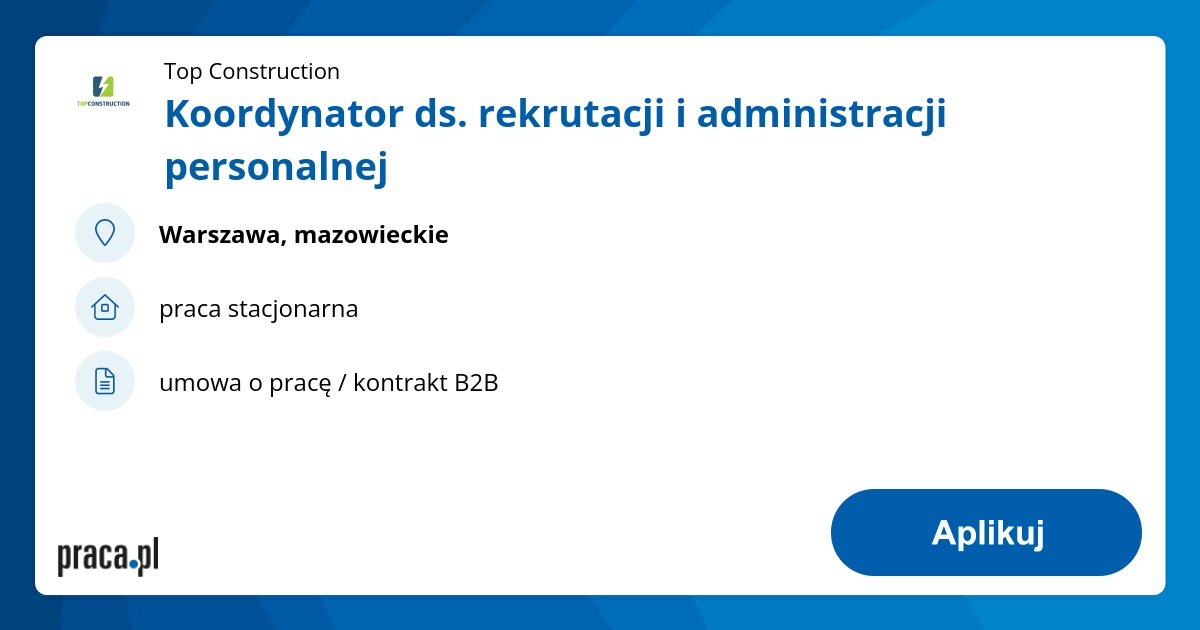 Koordynator ds. rekrutacji i administracji personalnej