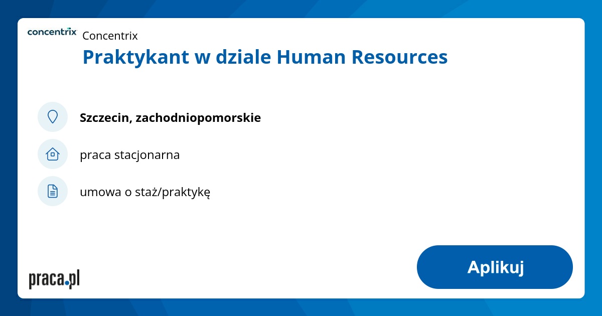 Praktykant w dziale Human Resources