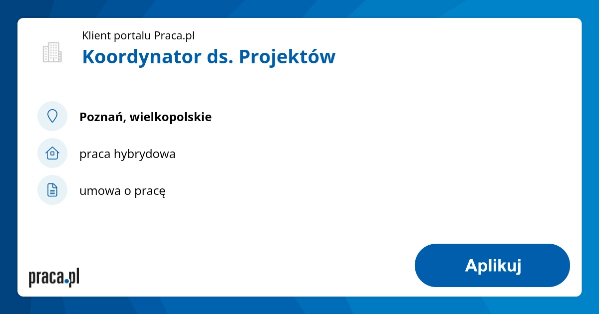 Koordynator ds. Projektów