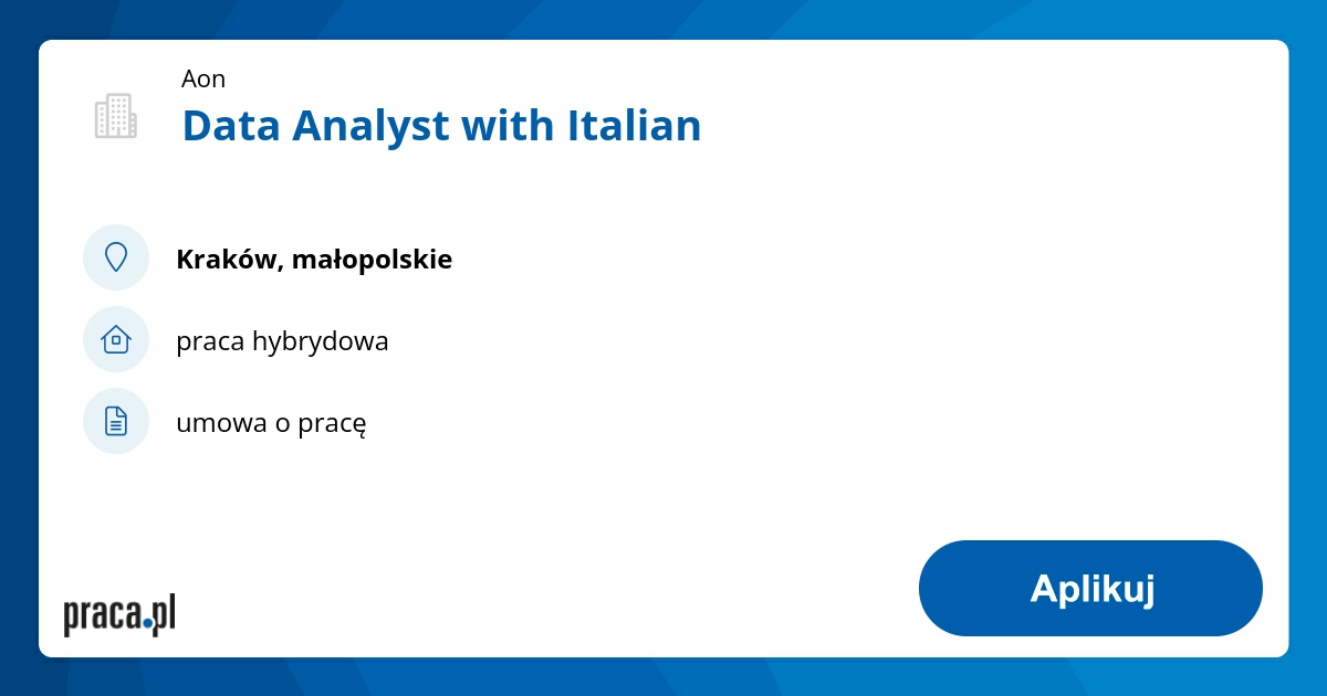 Data Analyst with Italian