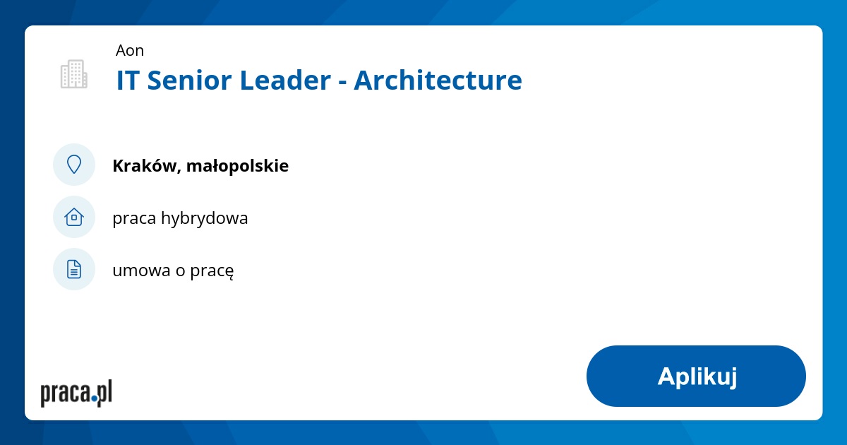 IT Senior Leader - Architecture