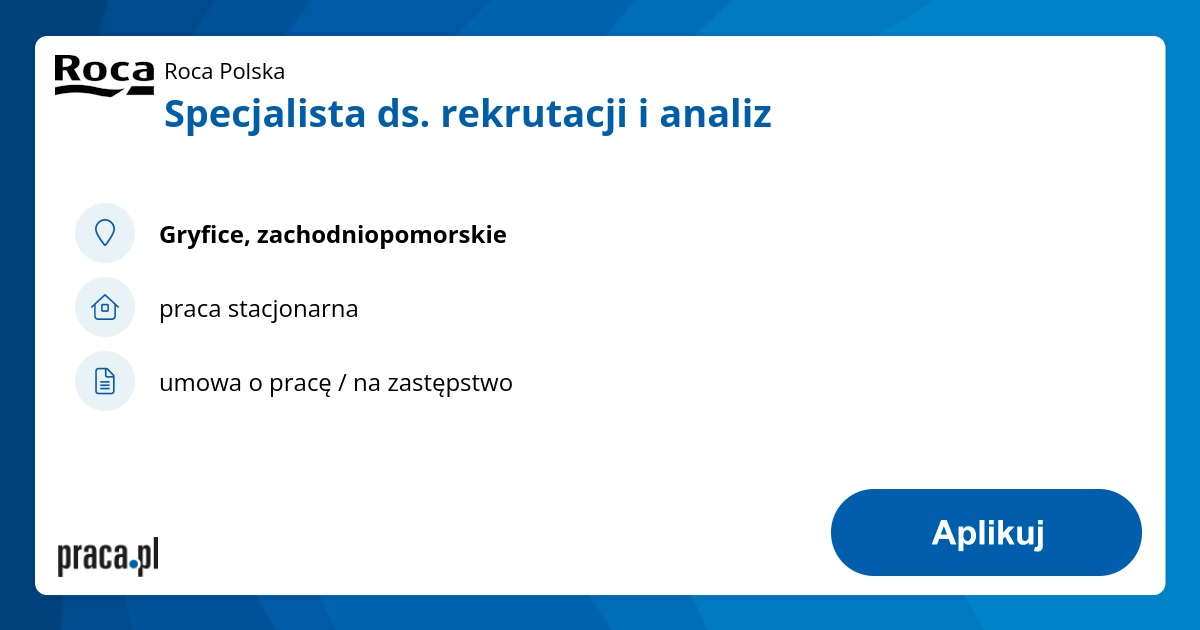 Specjalista ds. rekrutacji i analiz