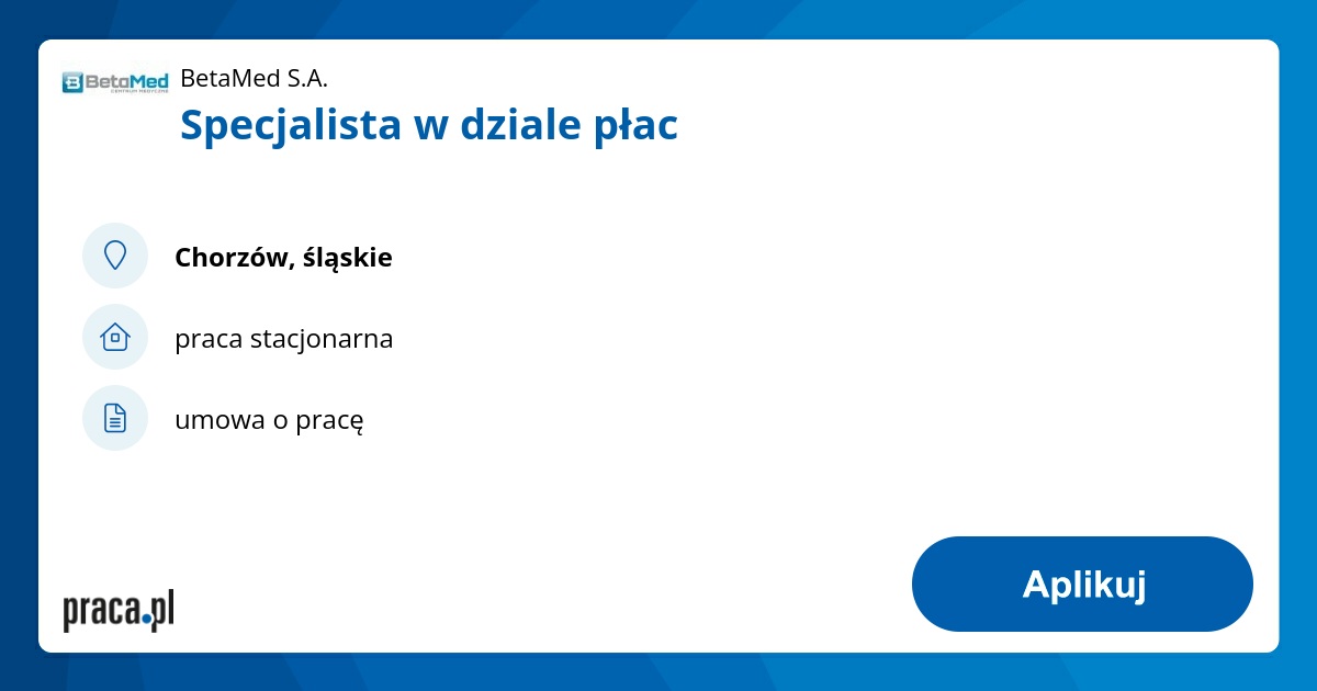 Specjalista w dziale płac